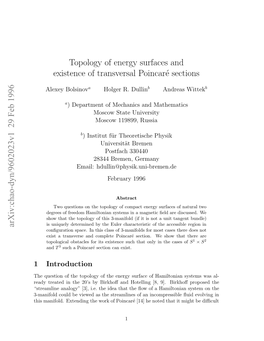Topology of Energy Surfaces and Existence of Transversal Poincaré Sections