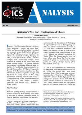 Xi Jinping's 'New Era' – Continuities and Change
