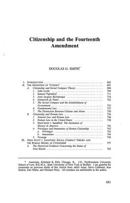 Citizenship and the Fourteenth Amendment