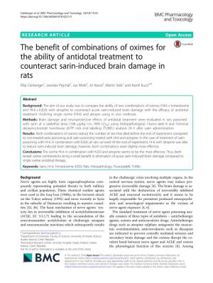 The Benefit of Combinations of Oximes for the Ability of Antidotal Treatment