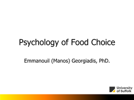 Psychology of Food Choices