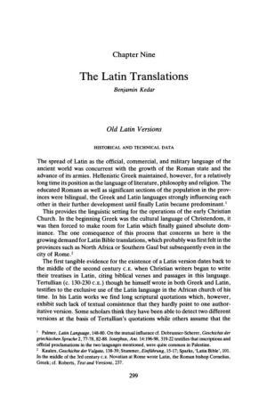 The Latin Translations Benjamin Kedar