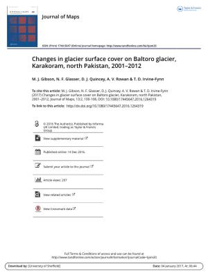 Changes in Glacier Surface Cover on Baltoro Glacier, Karakoram, North Pakistan, 2001–2012