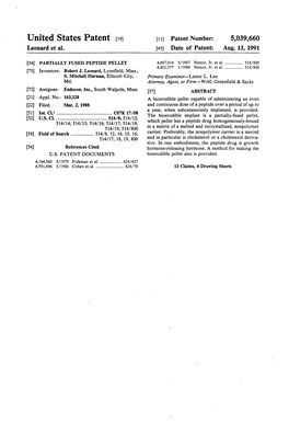 United States Patent (19) 11 Patent Number: 5,039,660 Leonard Et Al