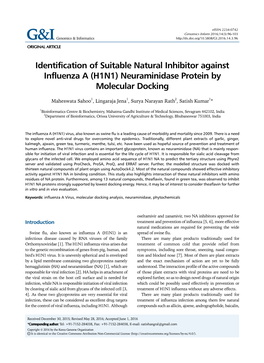 (H1N1) Neuraminidase Protein by Molecular Docking