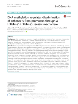 DNA Methylation Regulates Discrimination of Enhancers From