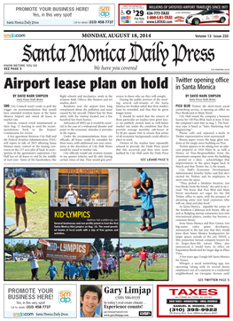 Airport Lease Plan on Hold in Santa Monica