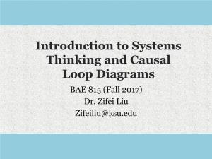 Introduction to Systems Thinking and Causal Loop Diagrams BAE 815 (Fall 2017) Dr