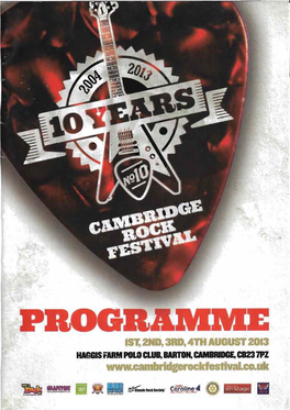 Cambridge Rock Festival Program, Issue 2013