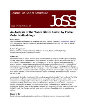 An Analysis of the 'Failed States Index' by Partial Order Methodology