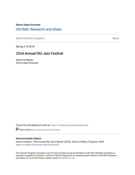 22Nd Annual ISU Jazz Festival