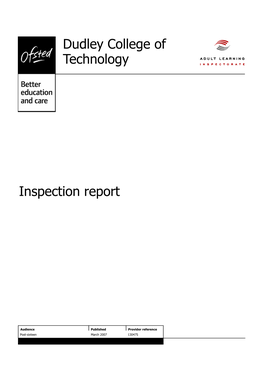 Dudley College of Technology Inspection Report