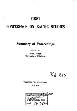 First Conference on Baltic Studies 4