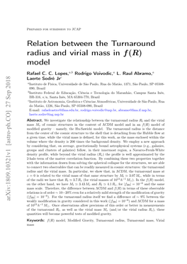 Relation Between the Turnaround Radius and Virial Mass in F(R) Model