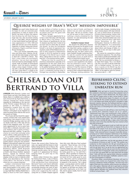 Chelsea Loan out Bertrand to Villa