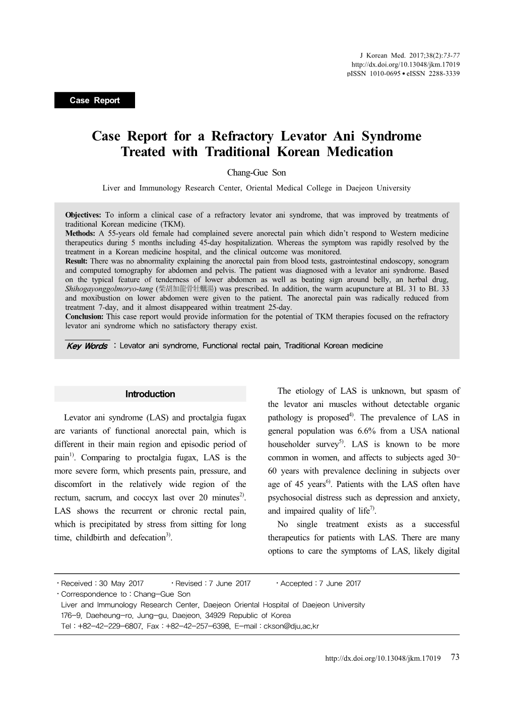 Case Report for a Refractory Levator Ani Syndrome Treated With