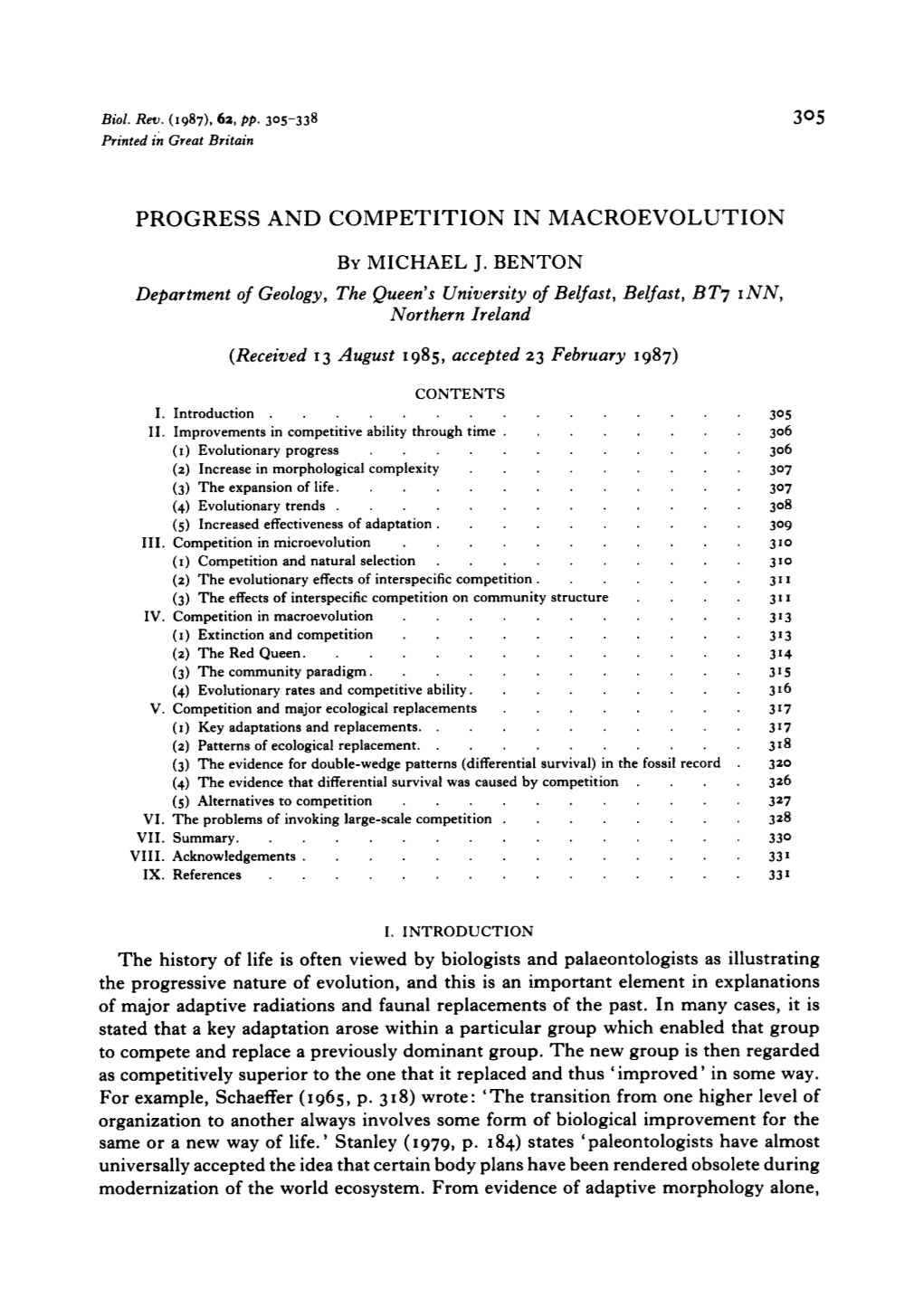 Progress and Competition in Macroevolution