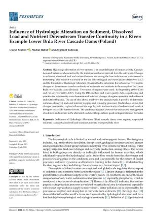 Influence of Hydrologic Alteration on Sediment, Dissolved Load