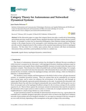 Category Theory for Autonomous and Networked Dynamical Systems