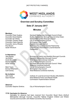 Minutes of the Overview & Scrutiny Committee