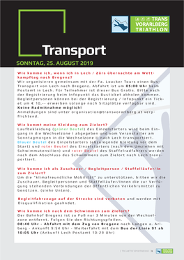 Transport SONNTAG, 25