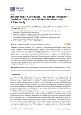 An Ergonomic Customized-Tool Handle Design for Precision Tools Using Additive Manufacturing: a Case Study