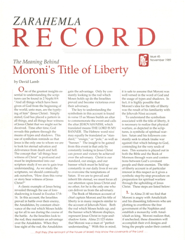 Moroni's Title of Liberty