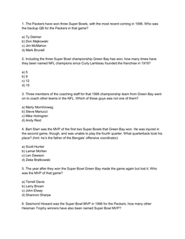 A Printable PDF of These Super Bowl Trivia Questions and Answers