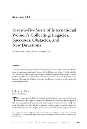 Seventy-Five Years of International Women's Collecting: Legacies