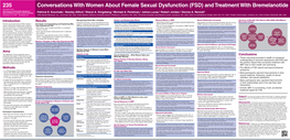 Conversations with Women About Female Sexual Dysfunction (FSD)
