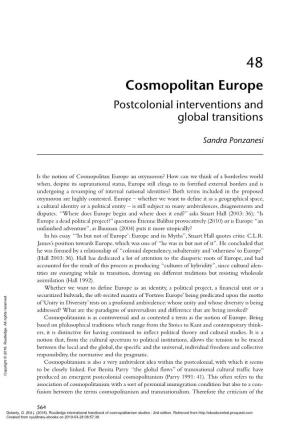Cosmopolitan Europe Postcolonial Interventions and Global Transitions