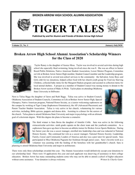 TIGER TALES Published by and for Alumni and Friends of Broken Arrow High School