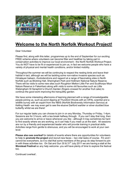 The North Norfolk Workout Project!