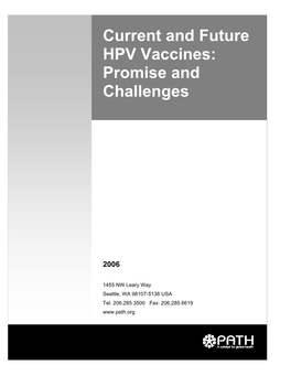 Current and Future HPV Vaccines: Promise and Challenges