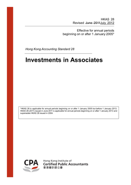 HKAS 28 Investments in Associates