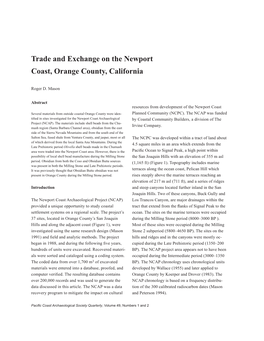 Trade and Exchange on the Newport Coast, Orange County, California