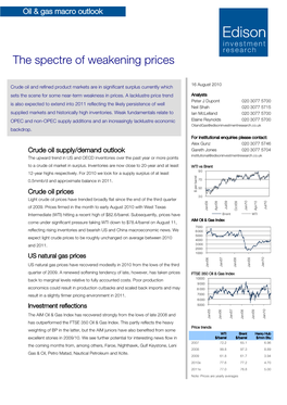 The Spectre of Weakening Prices