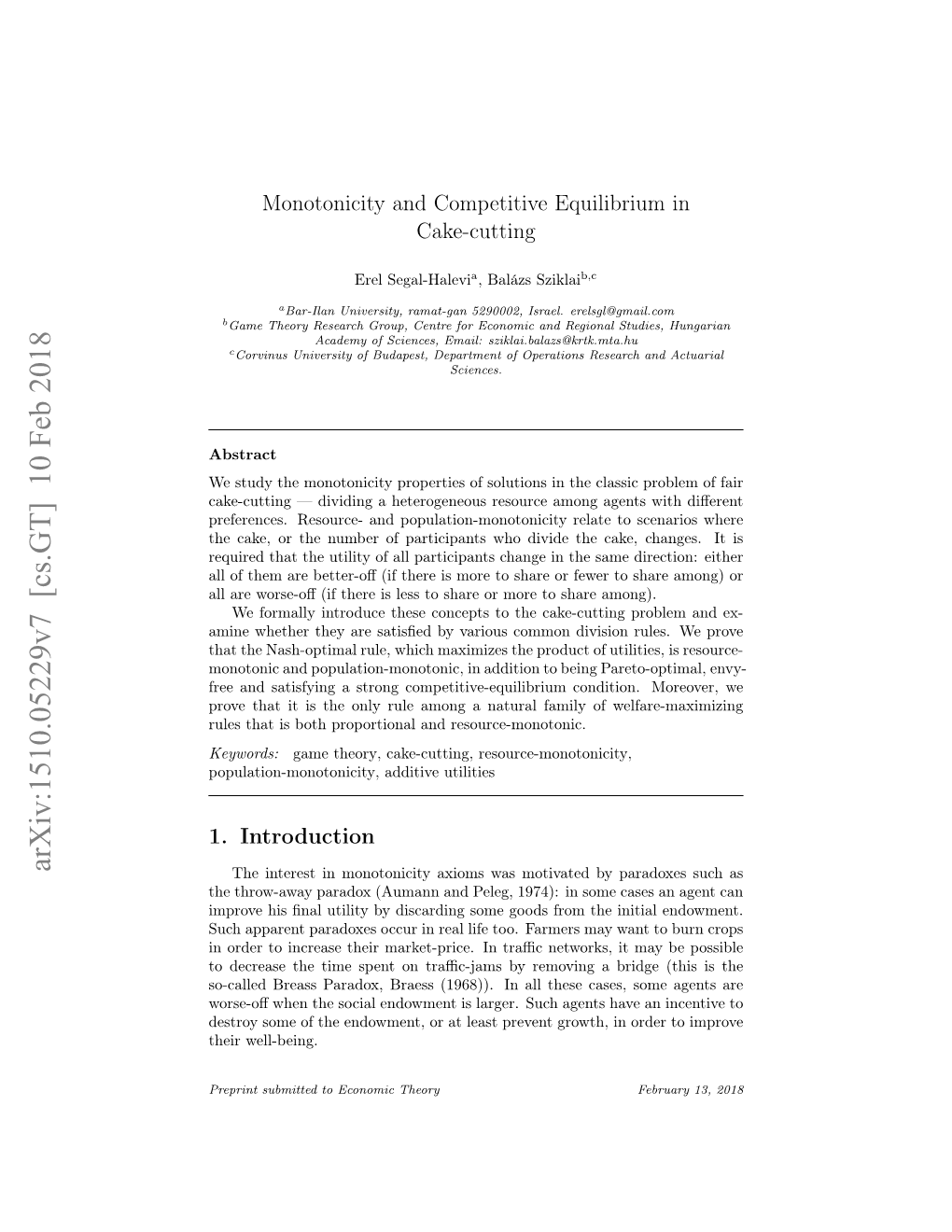 Monotonicity and Competitive Equilibrium in Cake-Cutting