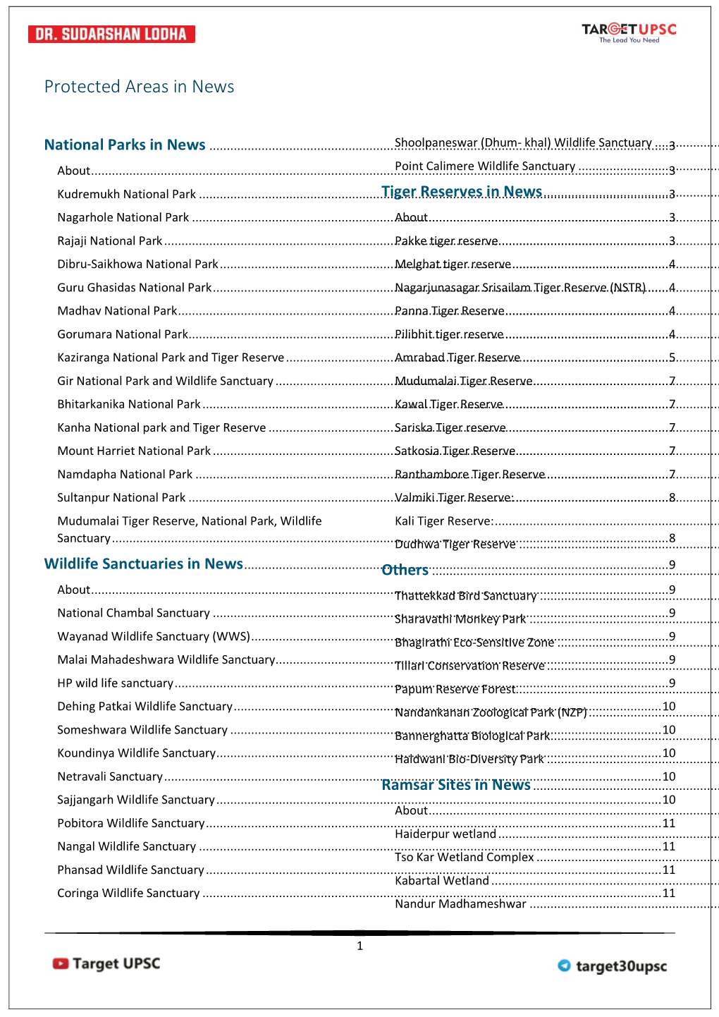 Protected Areas in News