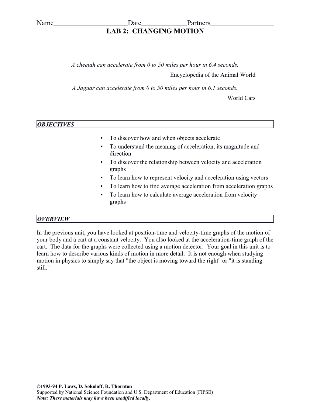 Lab 2: Changing Motion