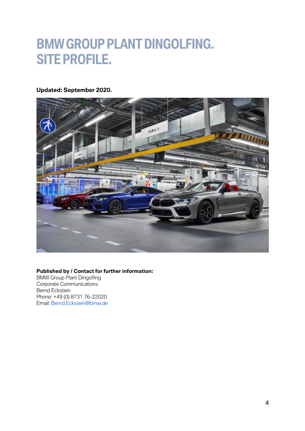 Bmw Group Plant Dingolfing. Site Profile