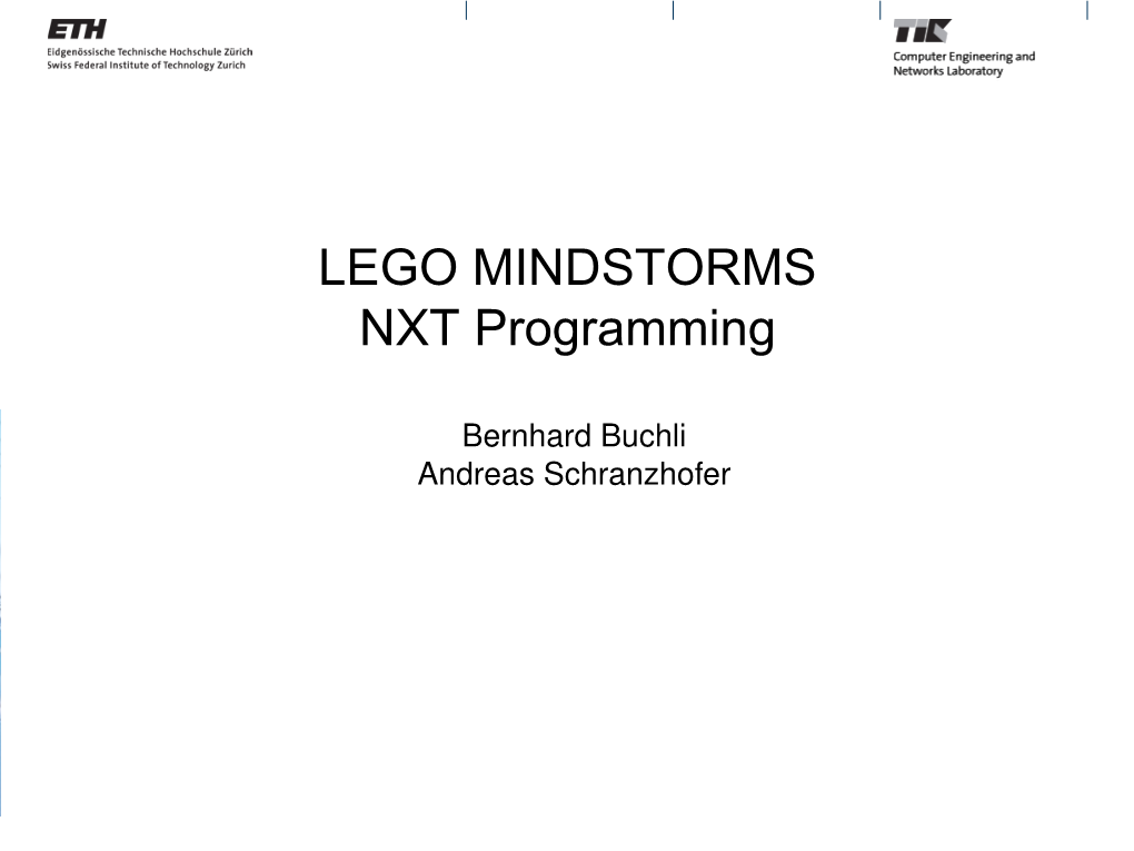 LEGO MINDSTORMS NXT Programming