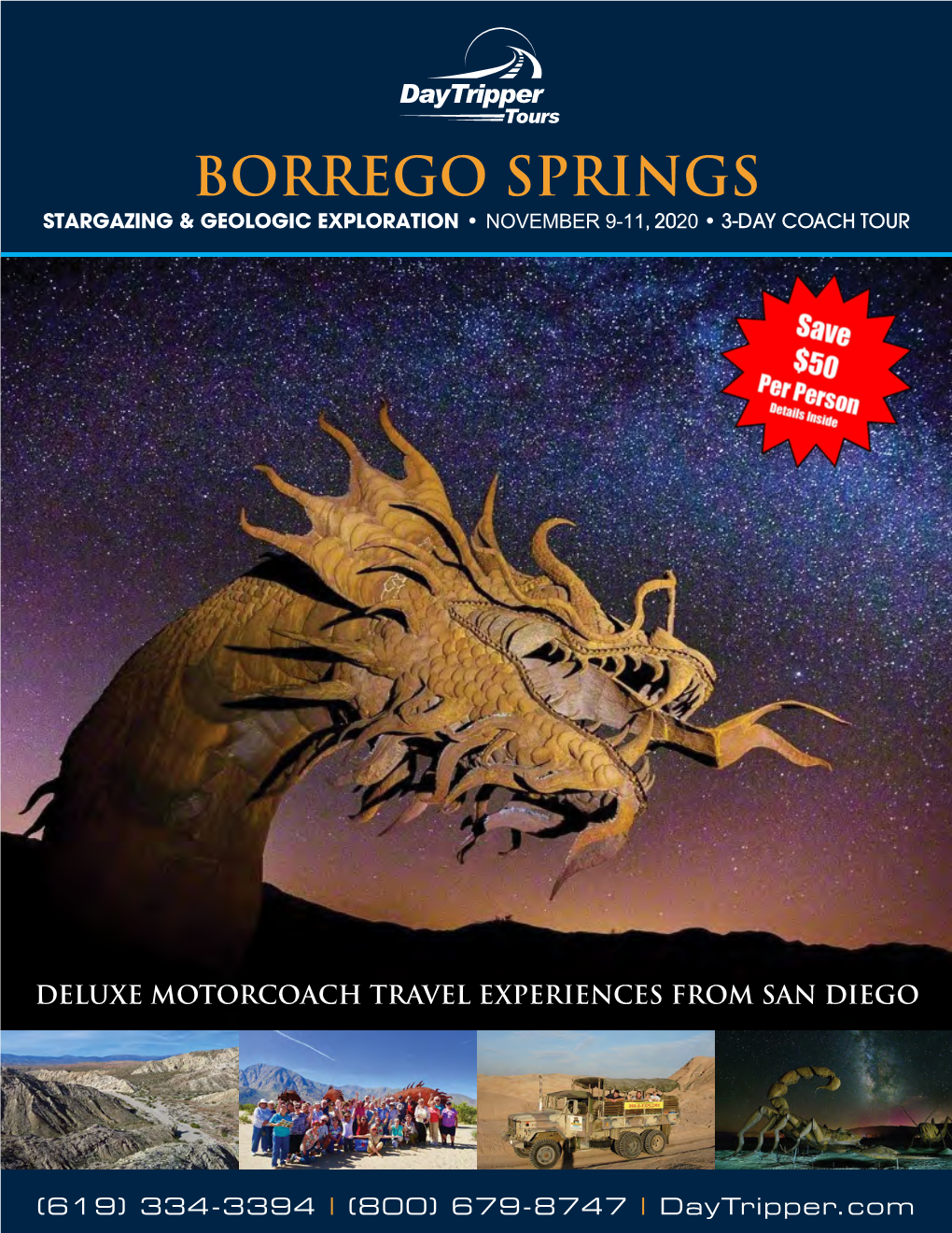 Borrego Springs Stargazing & Geologic Exploration • November 9-11, 2020 • 3-Day Coach Tour