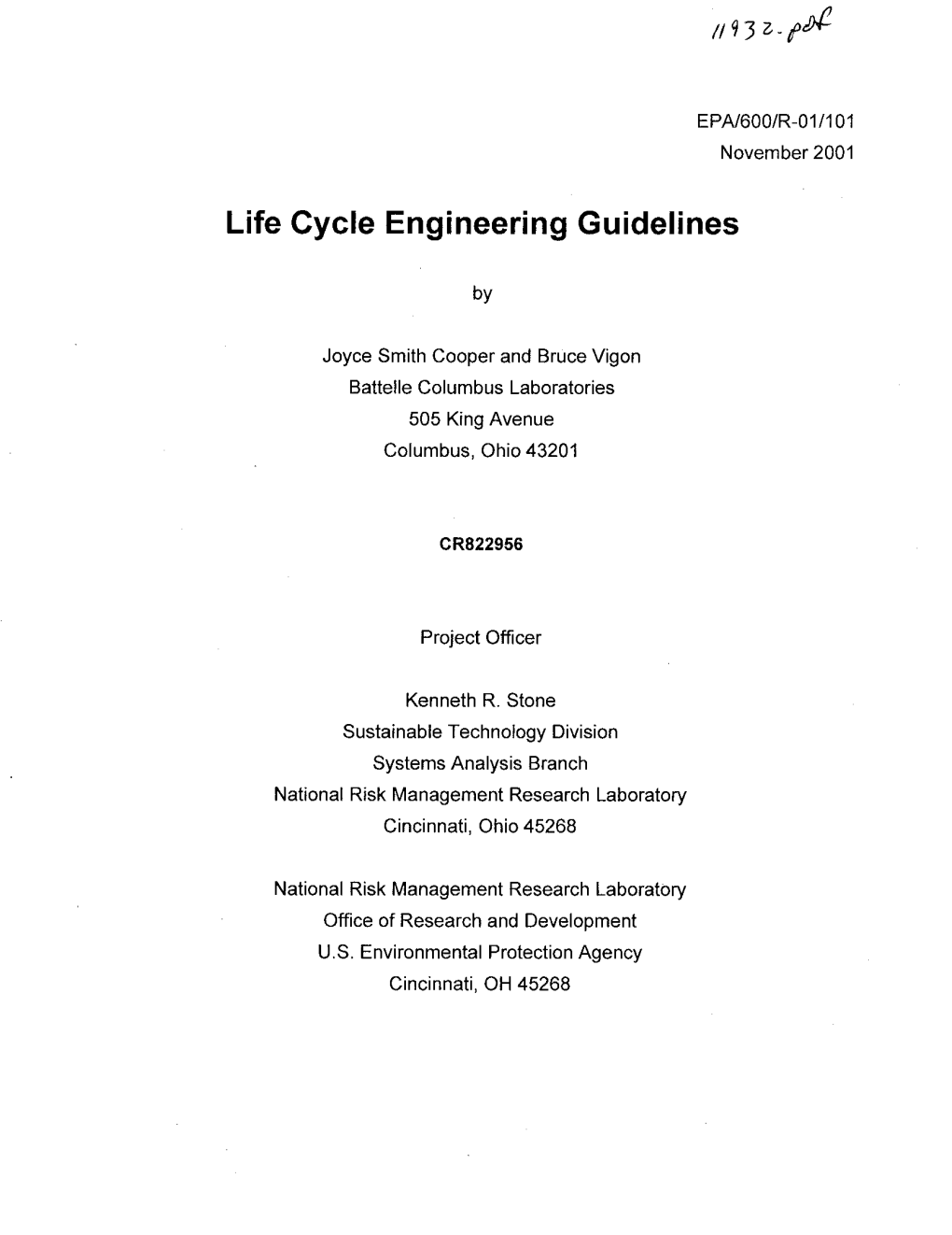 Life Cycle Engineering Guidelines