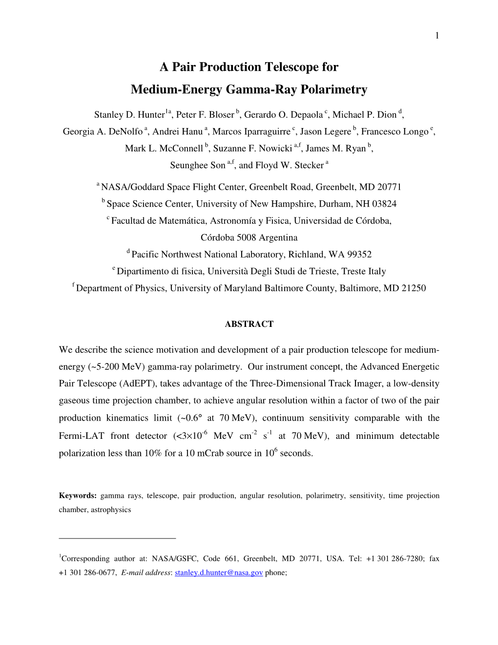 A Pair Production Telescope for Medium-Energy Gamma-Ray Polarimetry