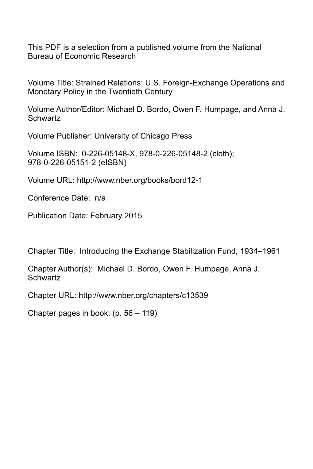 Strained Relations: US Foreign-Exchange Operations and Monetary Policy in the Twentieth Century