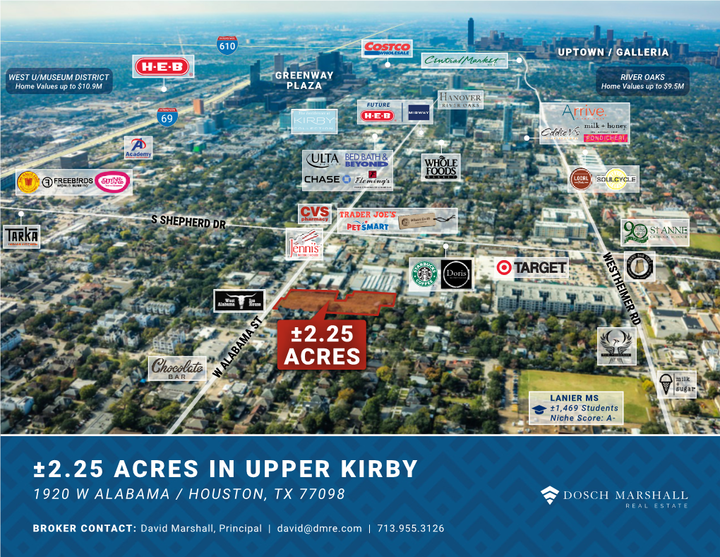 ±2.25 Acres in Upper Kirby 1920 W Alabama / Houston, Tx 77098