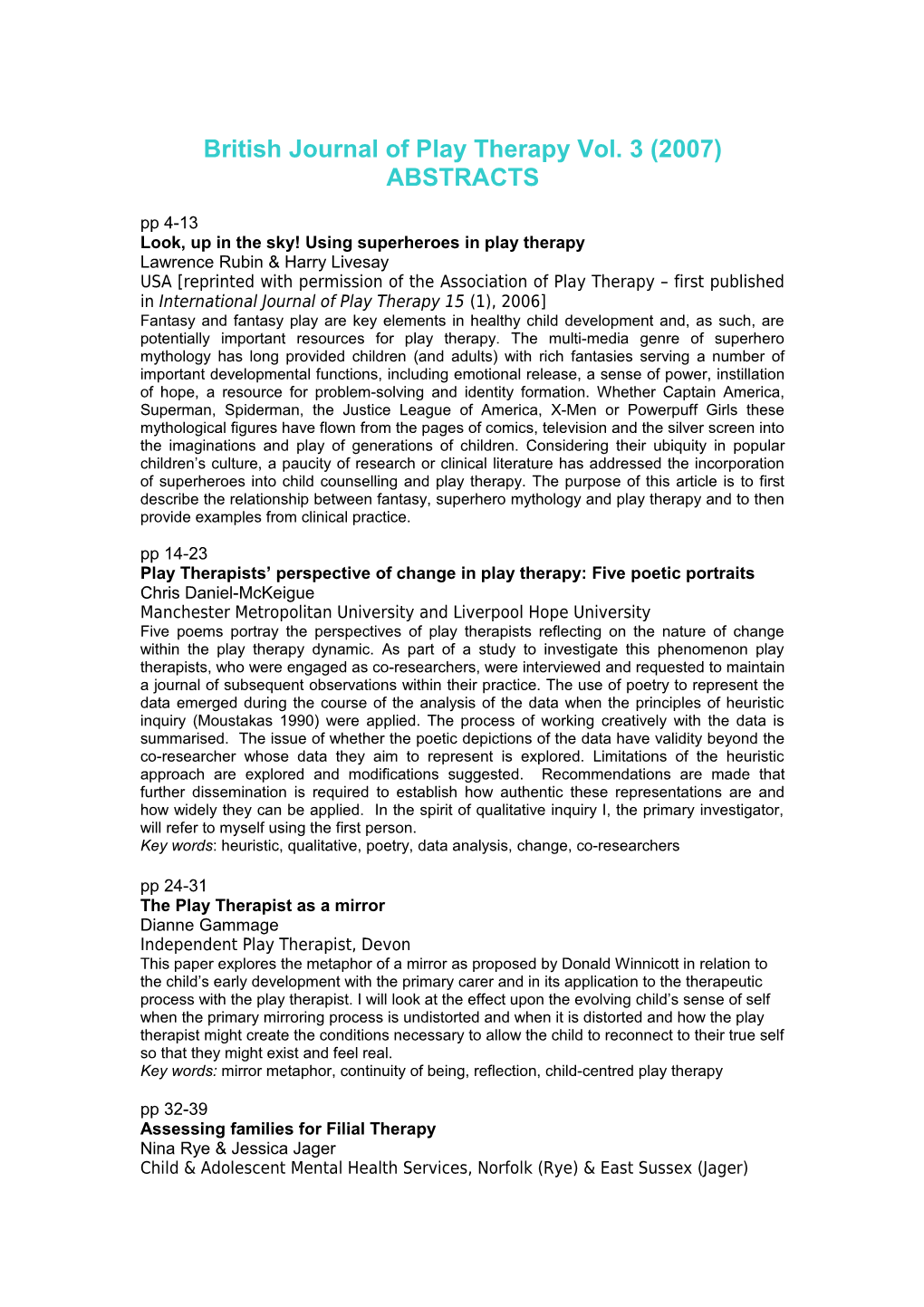 Assessing Families For Filial Therapy