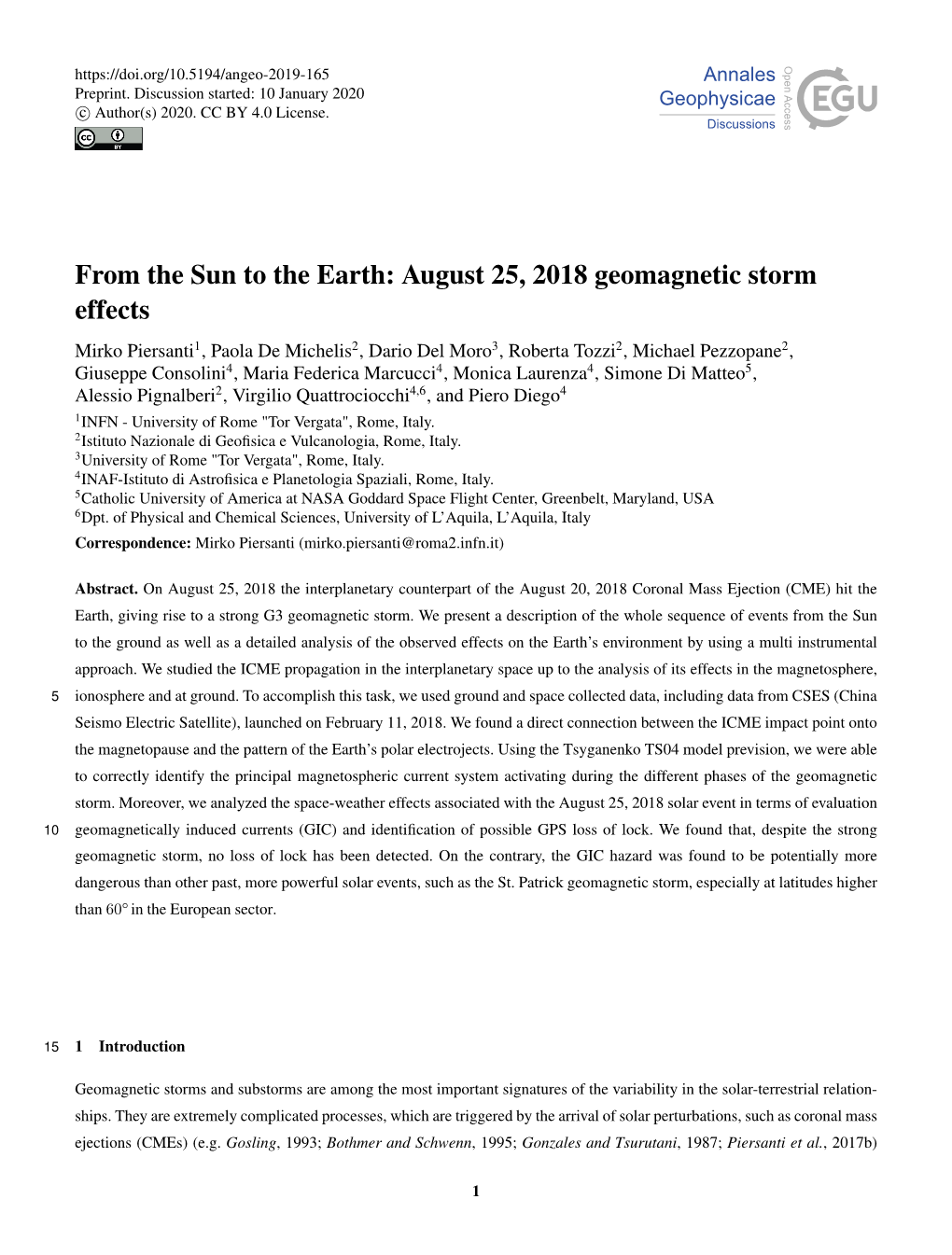 From the Sun to the Earth: August 25, 2018 Geomagnetic Storm Effects