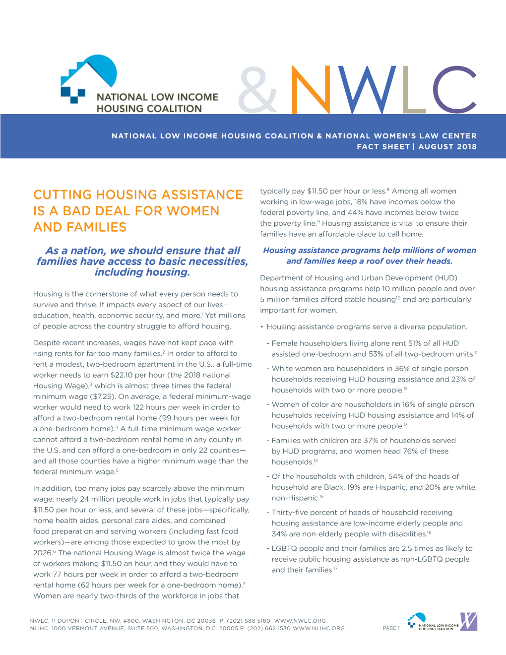 Factsheet: Cutting Housing Assistance Is a Bad Deal for Women and Families